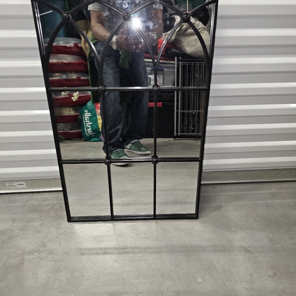 IKEA Black Arched Grid Wall Mirror
